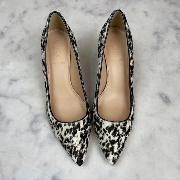J. Crew Collection Dulci Spotted Fur Kitten Heel Pumps - Picture 3 of 11
